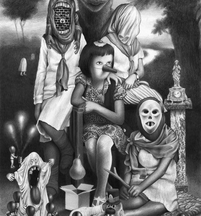 A. Urruty, Pear, graphite on paper, 100x70 cm, 2014