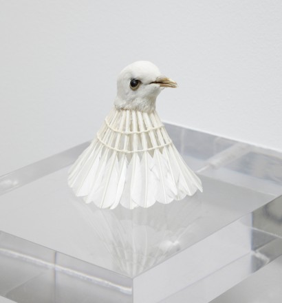Myeongboem Kim - Birdie, mixed media, 12x12x12 cm