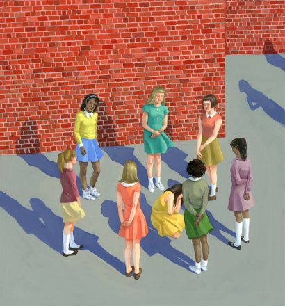 Zoe Hawk - Cry, Sally, Cry, oil on aluminum, 15 x 17", 2014