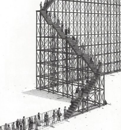 Ben Tolman - Forward, 2017, Ink on Paper, 21 x 15 in.