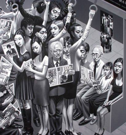 Carl Randall - Tokyo Subway,acrylic paint on canvas, 162 x 130cm, 2008