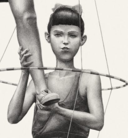 FSTN - She / Joy series, graphite on paper, 109x55cm, 2016 (detail)